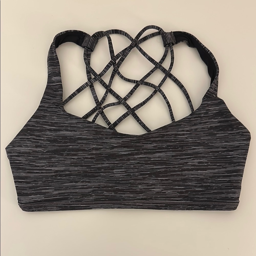 Lululemon Black/Grey Strappy Sports Bra